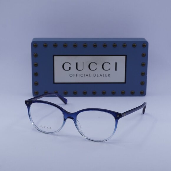 Gucci GG0550O 004 Cat Eye Eyeglasses - Blue Gradient 51mm - Picture 1 of 11